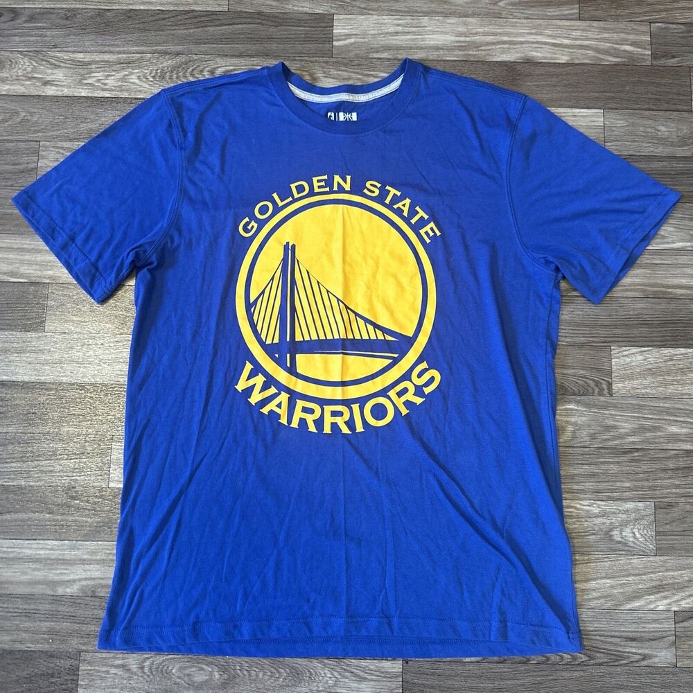 NBA UNK Golden State Warriors Shirt; Men’s XL Solid Blue Yellow Classic